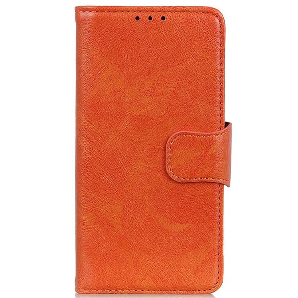 Nappa Samsung Galaxy S26 Plånboksfodral Äkta läder- Orange