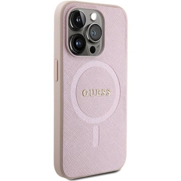 Guess iPhone 15 Pro Max Mobilskal Magsafe Saffiano - Rosa