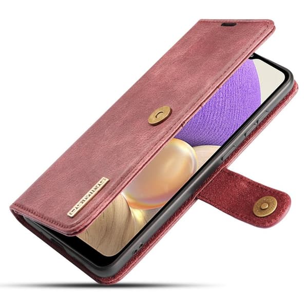 DG.MING Samsung Galaxy A32 5G Plånboksfodral Äkta Läder Detachable Röd