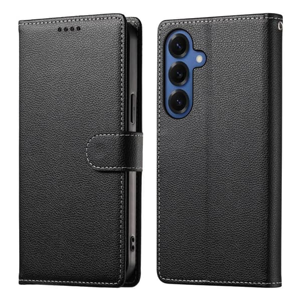 Plånboksfodral för Samsung Galaxy S26 Plus Magnetiskt Konstläder - Svart
