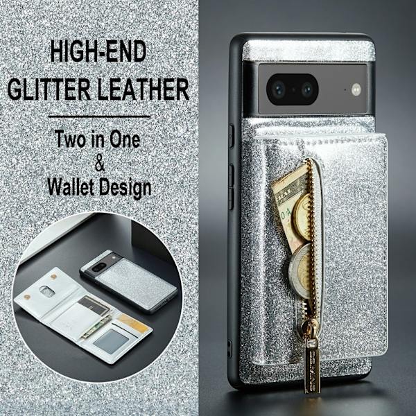 DG.MING M3 Series Mobilskal till Google Pixel 7 5G Silver Glitter Bling