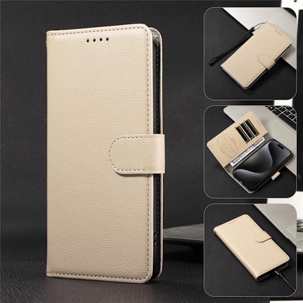 iPhone 17 Pro Plånboksfodral RFID Blocking med Handledsrem Beige