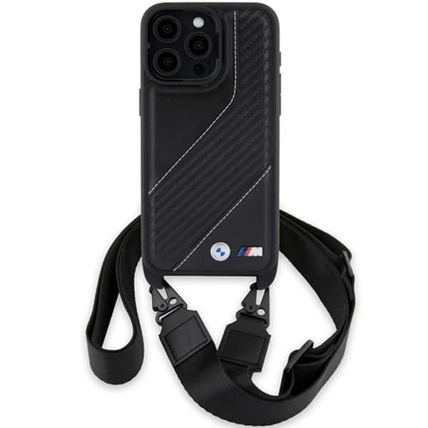 BMW iPhone 15 Pro Halsremsskal M Edition Carbon Stripe Black