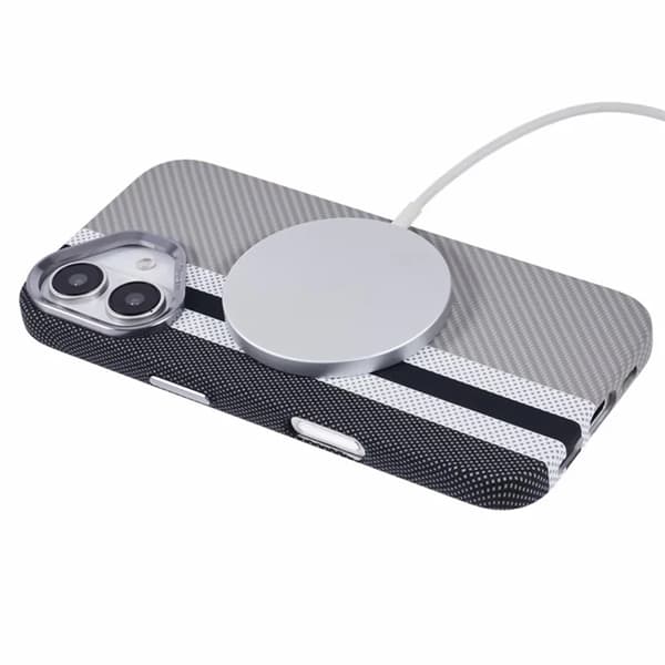Mobilskal till iPhone 16 Plus Magsafe Kevlar Aramid Fiber - Grå Grå