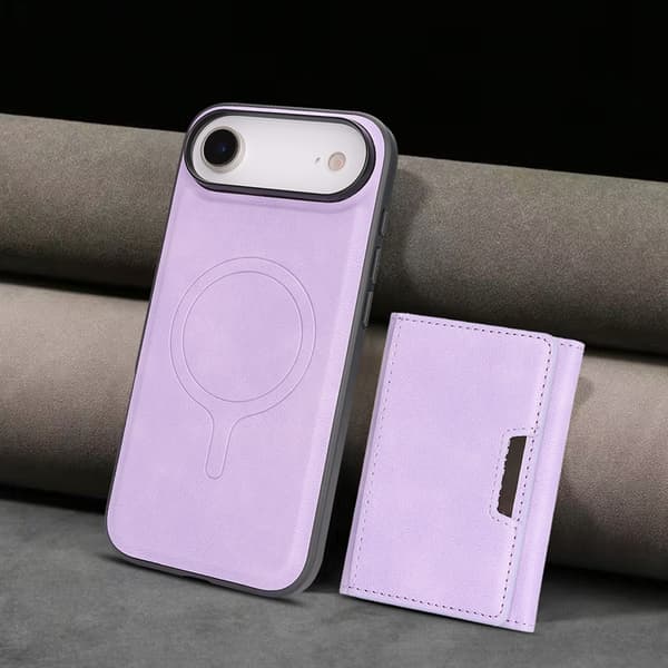 Mobilskal till iPhone Air MagSafe Kickstand Tri-fold Korthållare Lila