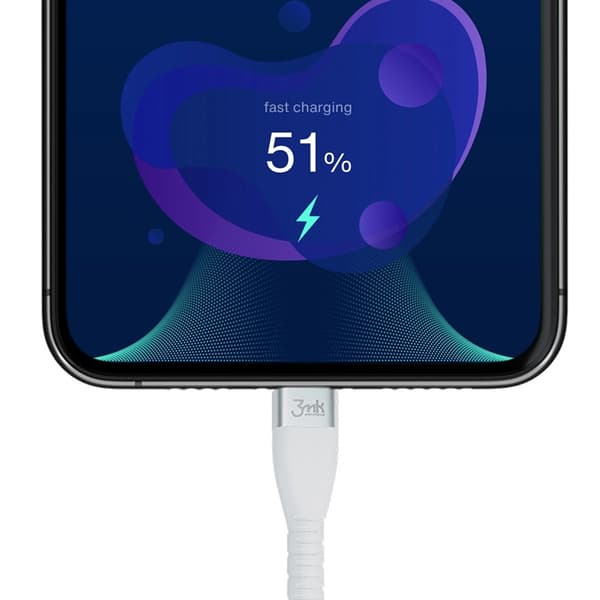 3mK USB-C til Lightning Kabel 20W 1m Hypersilicone - Hvid Vit