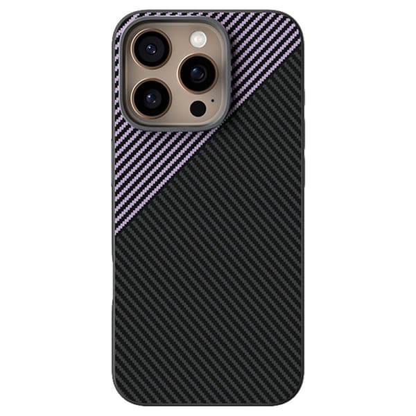 ABEEL Mobilskal till iPhone 16 Pro Max MagSafe Carbon Fiber Texture Lila