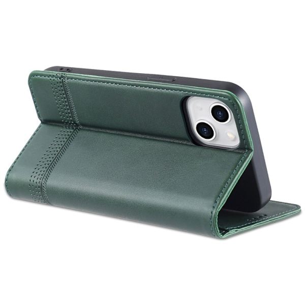 AZNS iPhone 14 Plus Plånboksfodral Konstläder - Drop-proof - Grön