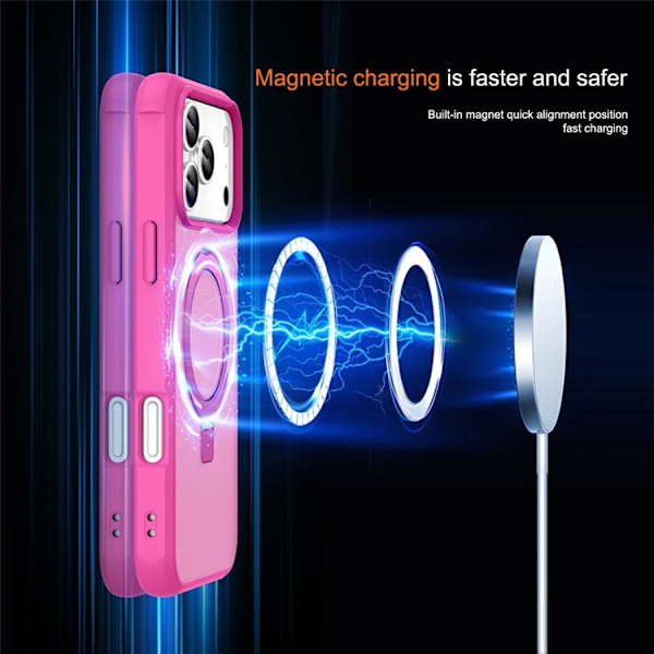 Mobilskal till iPhone 17 Pro MagSafe TPU+PC Kickstand - Rose Rosa