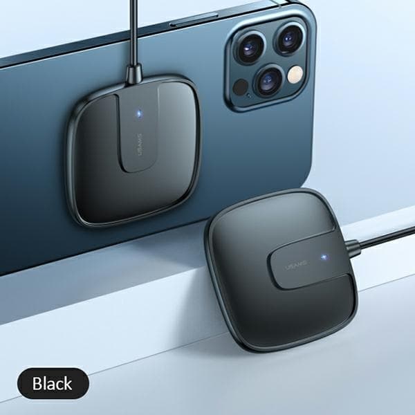 USAMS Induktionsladdare US-CD159 Magnetisk W1 15W iPhone 12 - Svart