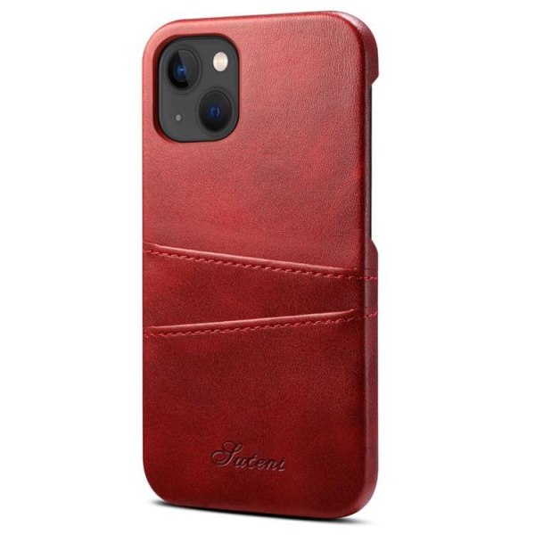 SUTENI iPhone 14 Plus Skal Korthållare - Röd