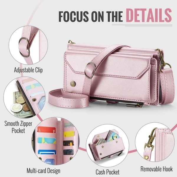 CASEME Plånboksfodral Konstläder för Google Pixel 10 Pro XL - Rosa