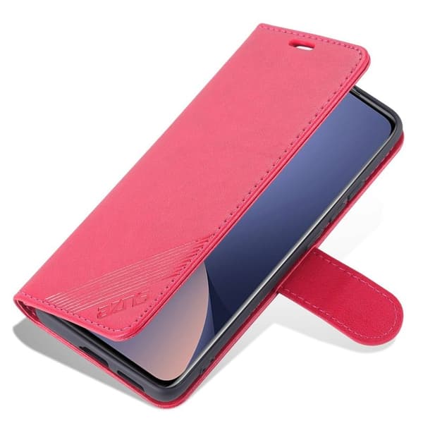AZNS Xiaomi 12 Lite Plånboksfodral i Texturerat Konstläder - Röd