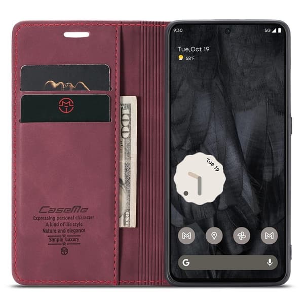 CASEME 013 Series Google Pixel 8 Pro Plånboksfodral Konstläder Röd