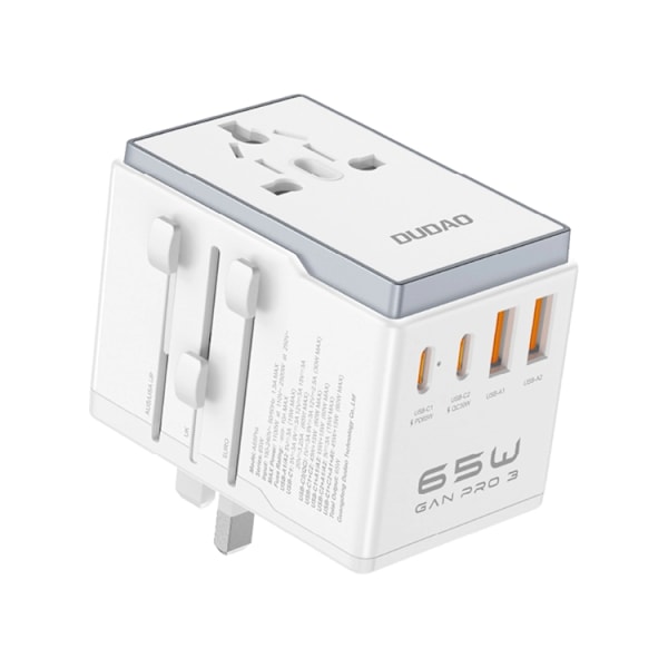 Dudao Reseadapter 65W 2x USB-C 2x USB-A A65Pro - Vit Vit