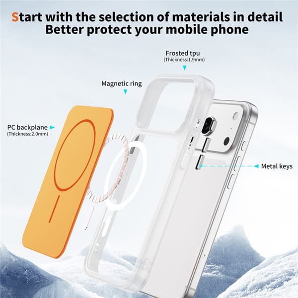 Mobilskal till iPhone 17 Pro Max MagSafe Skin Touch TPU PC - Orange Orange