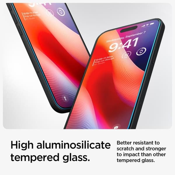 Spigen [2-Pack] iPhone 16/15 Härdat Glas Skärmskydd 'EZ' Fit Transparent