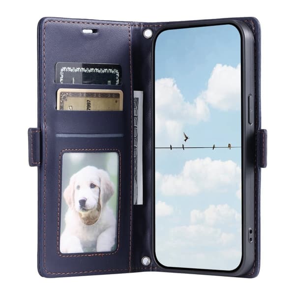 Samsung Galaxy S26/S26 Pro Plånboksfodral Konstläder Rhombus - Blå