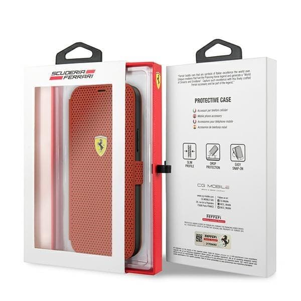 Ferrari Lompakkokotelo iPhone 12 mini On Track Perforated - Punainen Red