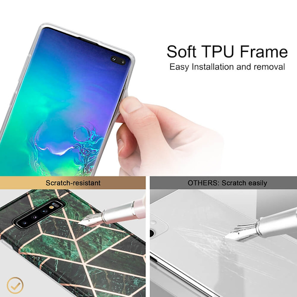 BOOM - Grid skal Galaxy S10 Plus - Svart Marmor Svart