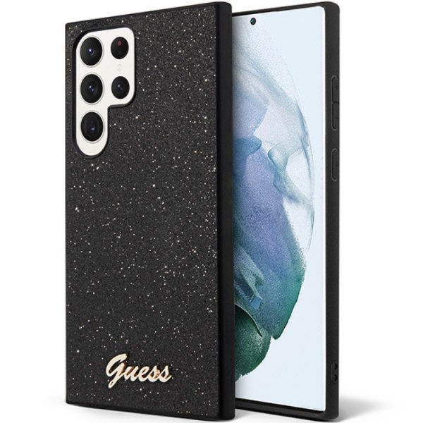 Guess Galaxy S24 Ultra Mobilskal Glitter Script - Svart Svart