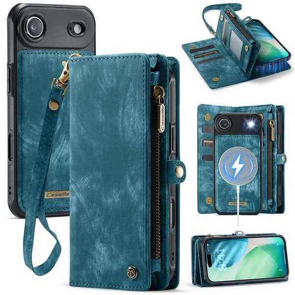 CASEME 008 iPhone Air Plånboksfodral i Konstläder med Blå