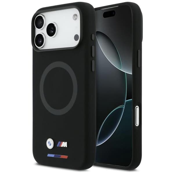 BMW telefontaske til iPhone 17 Pro Max MagSafe M Silikone Logo - Sort Svart