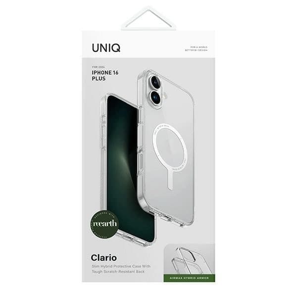 UNIQ Mobilskal till iPhone 16 Plus MagSafe Clario - Clear Transparent