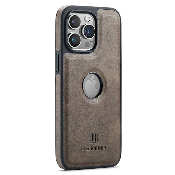 DG.MING Mobilskal till iPhone 14 Pro Max Logo View PU Läder - Brun