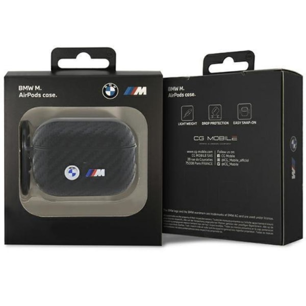 BMW Airpods Pro 2 Shell Carbon Dobbelt Metal Logo - Sort