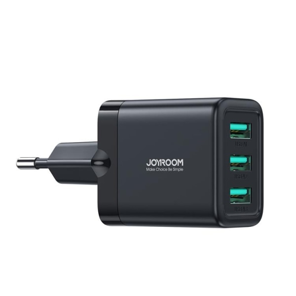 Joyroom Verkkovirtalähde 3xUSB-A 12W 3.4A - Musta