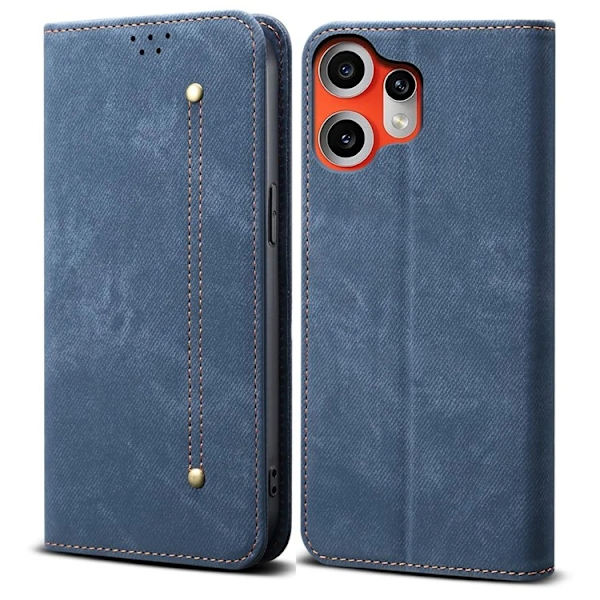 Nothing CMF Phone 2 Pro Konstläder Plånboksfodral Jeans Cloth Texture - Blå Blå