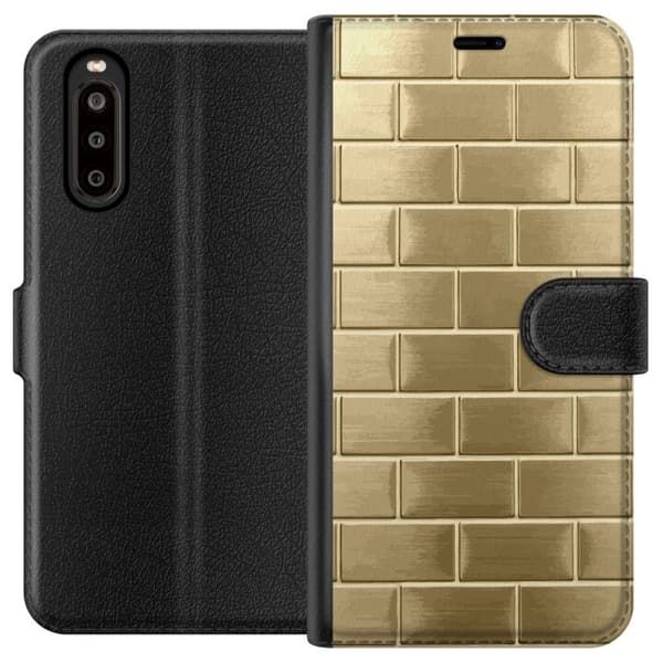 Plånboksfodral till Sony Xperia 10 II med Gyllene Murstenar