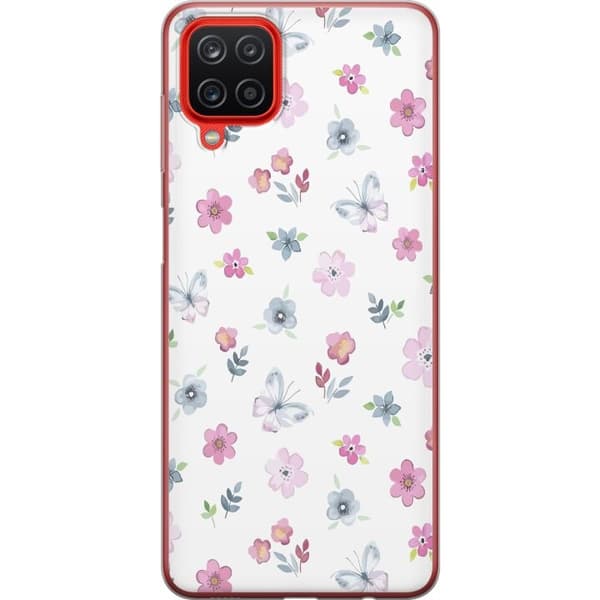 Mobilcover til Samsung Galaxy A12 med Blomster og sommerfugle