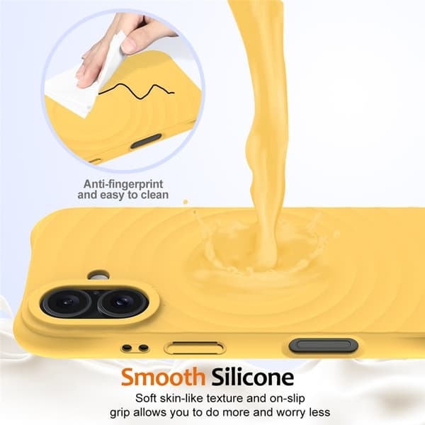 Mobilskal till iPhone 17 MagSafe Silikon Ripple Liquid - Gul Gul