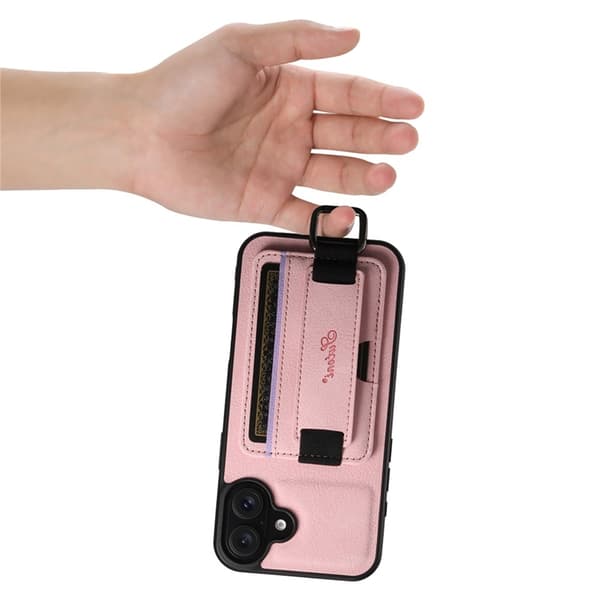SUTENI Mobilskal till iPhone 16 Plus Litchi Texture - Rosa Rosa