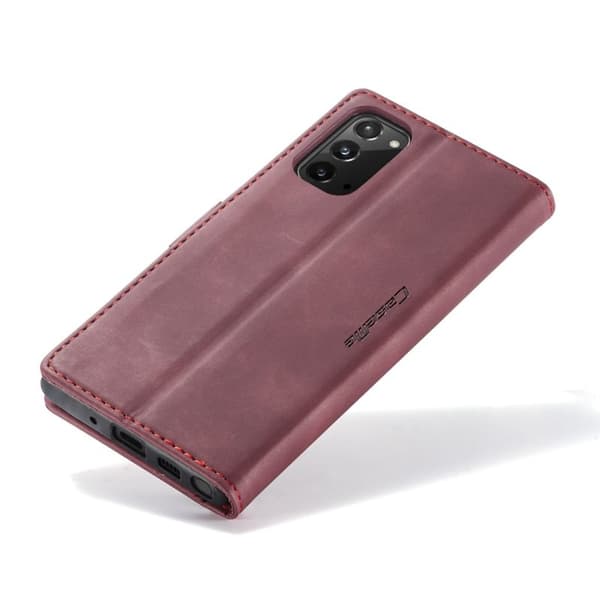 CASEME 013 Series Plånboksfodral för Samsung Galaxy Note20 - Vinröd