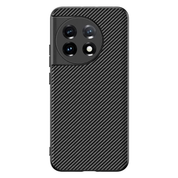 OnePlus 11 5G Mobilskal Carbon Fiber PU-Läder - Carbon Svart