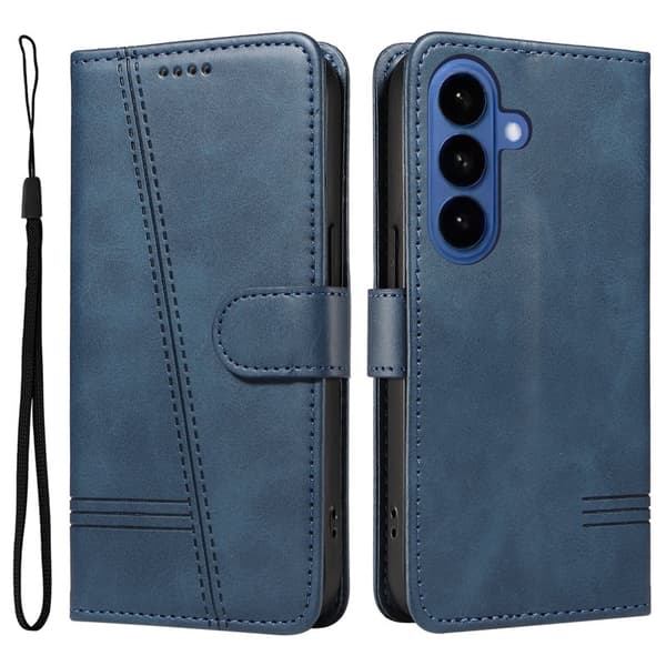 T-Shape Samsung Galaxy S26 / S26 Pro Plånboksfodral Konstläder - Blå