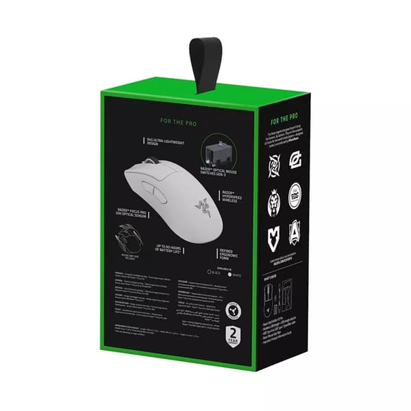 Razer DeathAdder V3 Pro Gaming Mus - Vit Vit