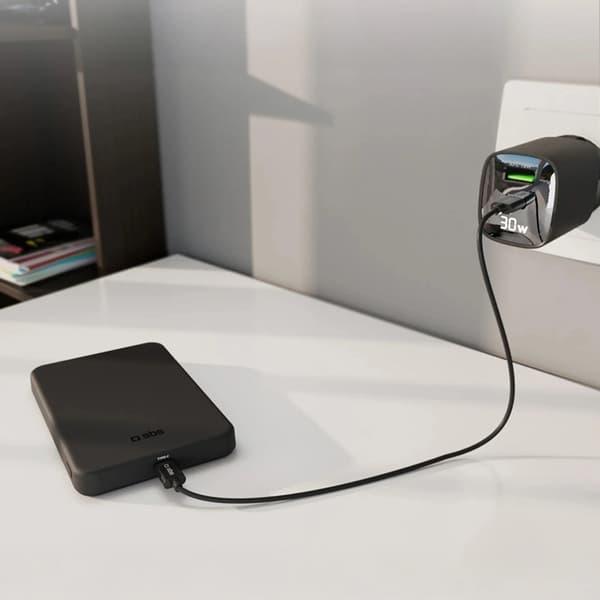 SBS Qi2 MagSafe Powerbank 5000mAh - Sort Svart