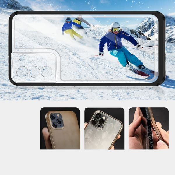 Galaxy S22 Plus Skal Clear 3in1 - Sort Black