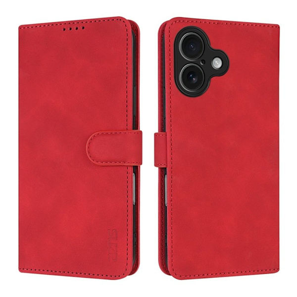 AZNS iPhone 17 Plånboksfodral Konstläder - Röd