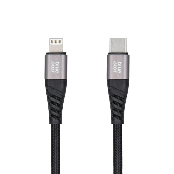 Blue Star USB-C til Lightning Kabel 1,2m - Sort