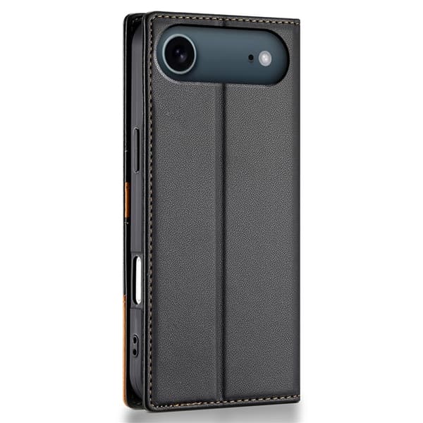 N.BEKUS iPhone Air Konstläder Plånboksfodral RFID-Skydd P3 - Svart Svart
