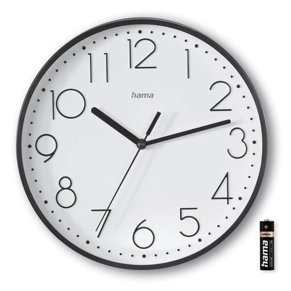HAMA Väggklocka Salina Diameter 22cm Svart