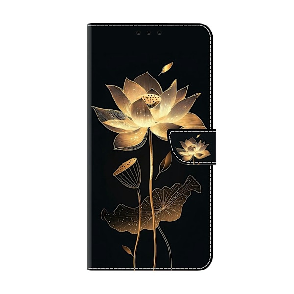 Plånboksfodral för Samsung Galaxy S26 Plus Fällbart Ställ - Guldtrådad Lotus