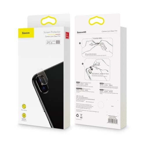Baseus hærdet glas kameralinsedæksel til iPhone XS Max Transparent