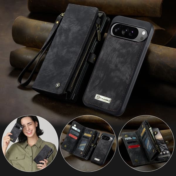 CASEME Plånboksfodral Konstläder till Google Pixel 10 Pro XL - Svart