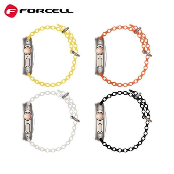 Forcell Apple Watch (42/44/45/49mm) Armband F-Design - Vit